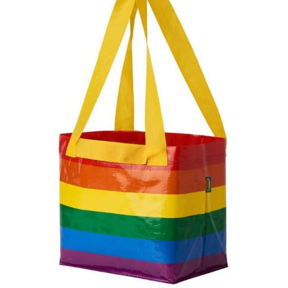 IKEA set of 2 rainbow small STORSTOMMA tote bags NWT - Picture 1 of 5